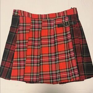 Zara Red and Black Plaid Kids Skirt